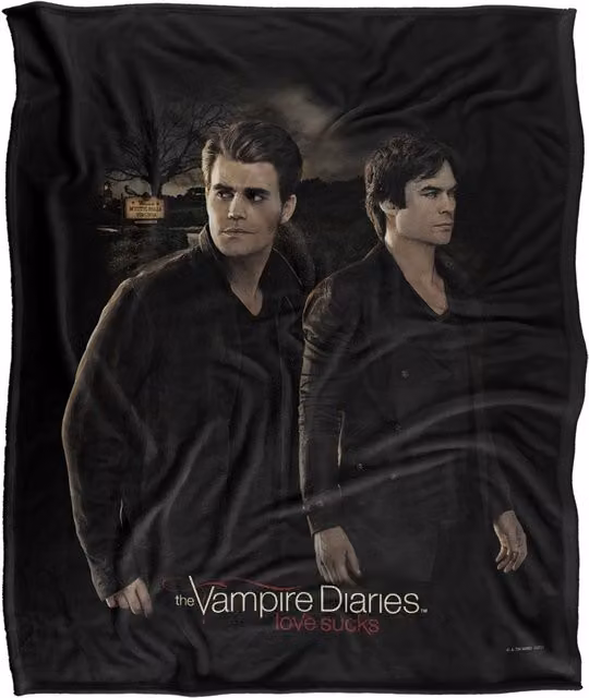 LOGOVISION Vampire Diaries Brothers Super Soft Fleece Throw Blanket, White and Multicolour, W: 152 cm, D: 127 cm – 6