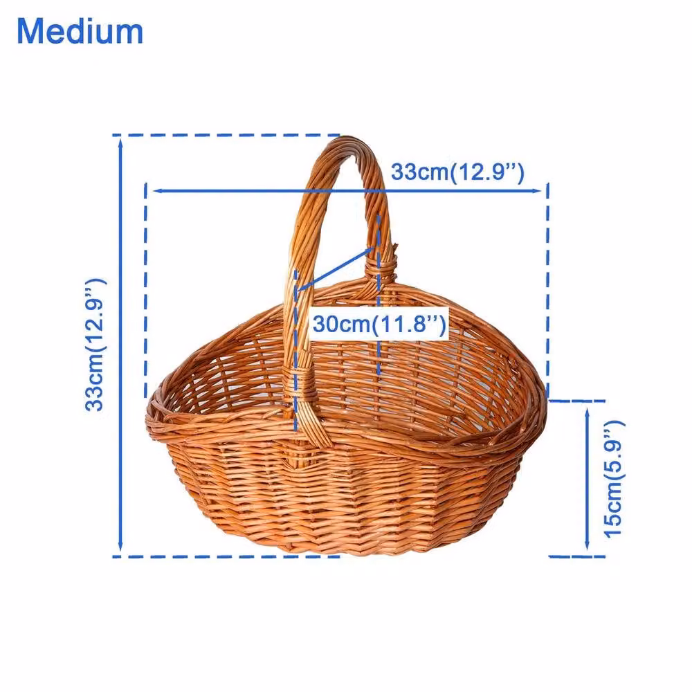 SPETLEK Rattan Storage Basket with High Handles in Brown and Honey Colour – 2