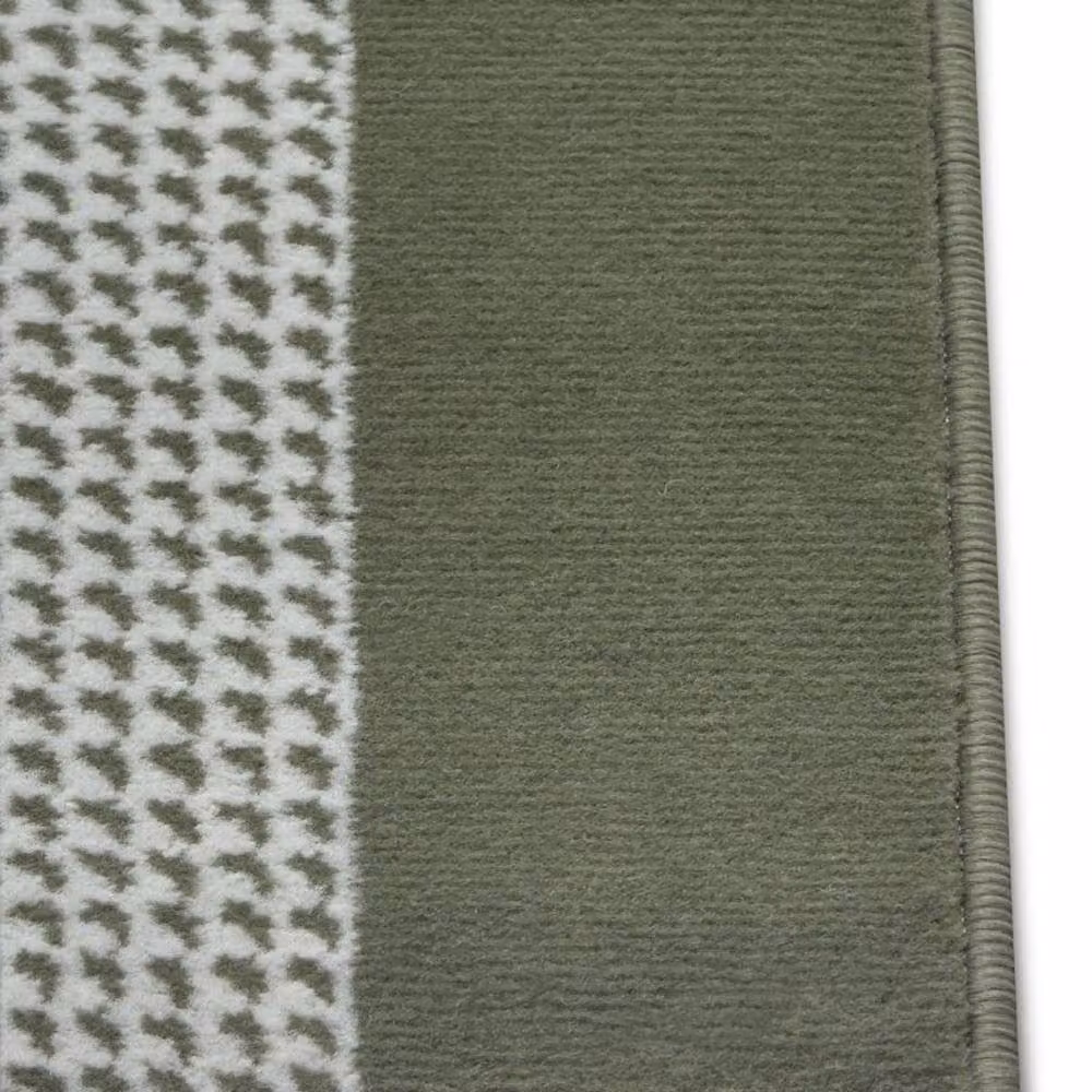 THE RUGS Designer Velours Band Green Polypropylene Runner, W: 80 cm, L: 300 cm – 2