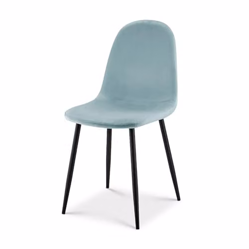 Bravich LTD Ron Blue Velvet Dining Chair with Metal Legs – 1