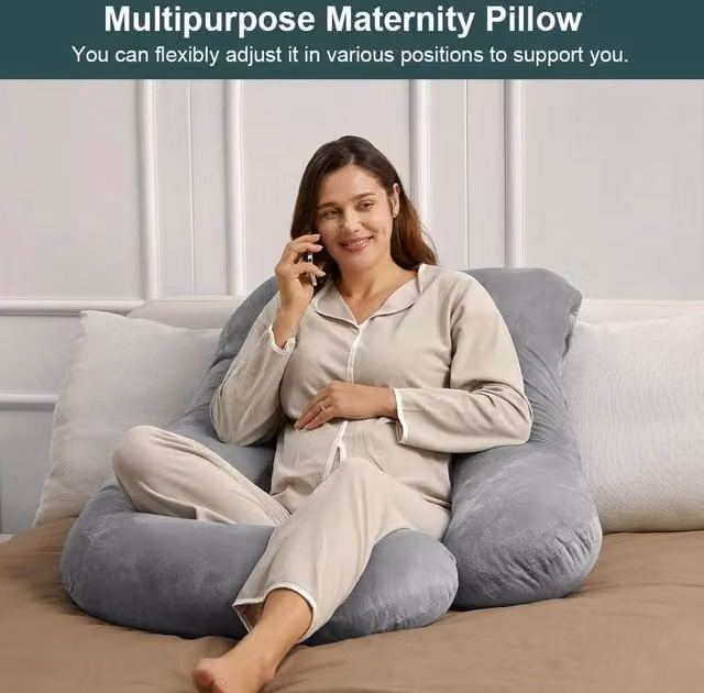 SPETLEK G-Shaped Soft Maternity Support Cushion in Light Grey – 1