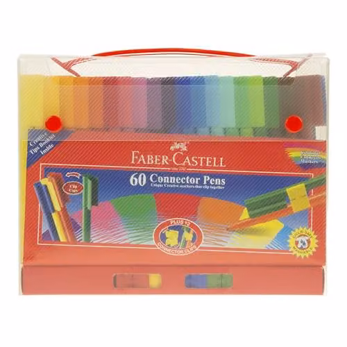 Faber-Castell Multicolour Connector Pens, 60 Pack