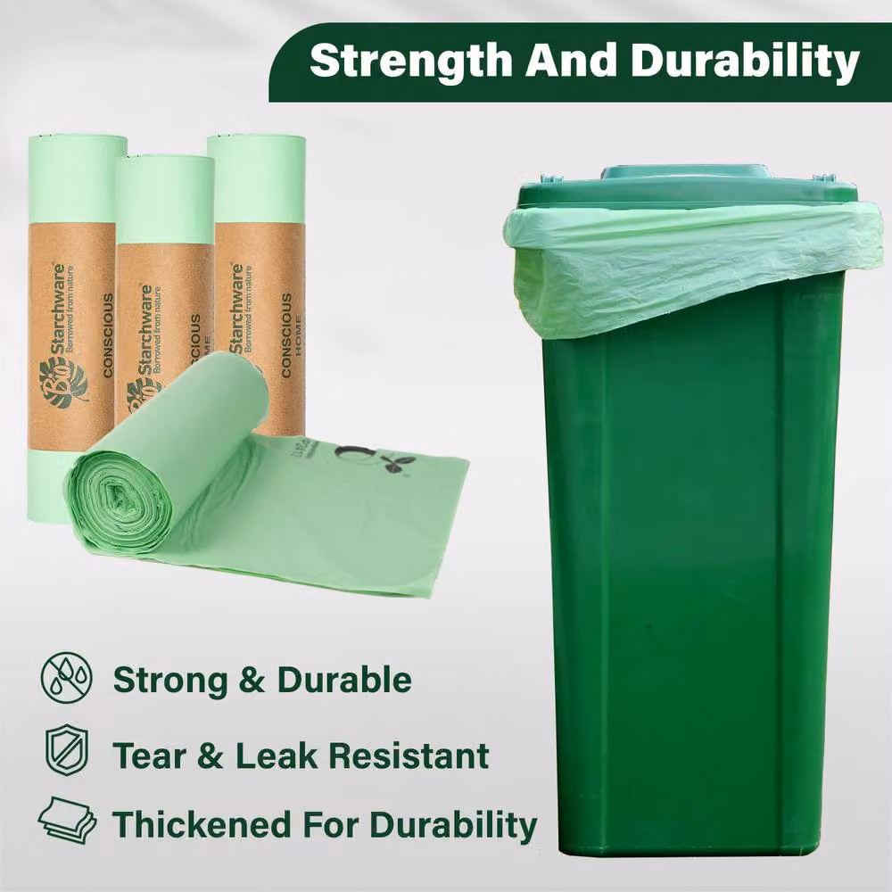 ECONX 220 Litre Biodegradable and Compostable Bin Liners, Green, 50 Pack – 3