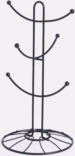 FLAVORA Metal Mug Tree Countertop Wire Cup Holder in Black, W/D/H: 15.0 x 35.0 x 15.0 cm – 1