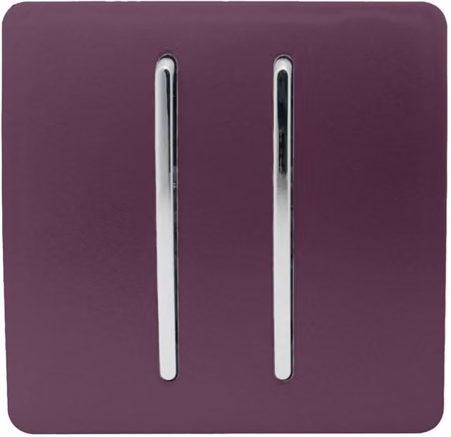 Trendi 2 Gang 3 Way Intermediate 10 Amp Rocker Light Switch in Plum Purple