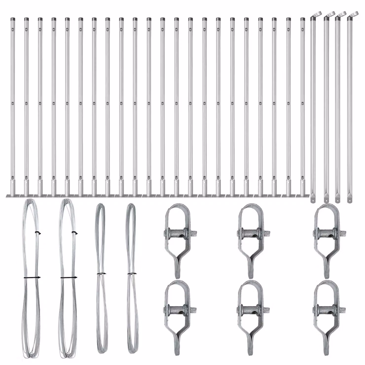 Berkfield Home Set of 26 Square Galvanised Steel Fence Posts, Silver, W/D/H: 3.2 x 3.2 x 50 cm – 2