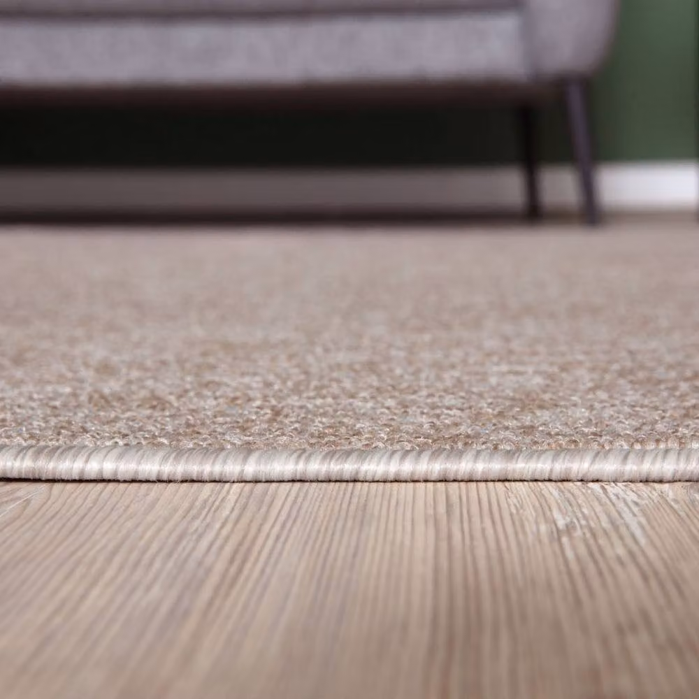 THE RUGS Flex Collection Solid Design Low Pile Living Room Rug in Beige, W: 240 cm, D: 340 cm – 3