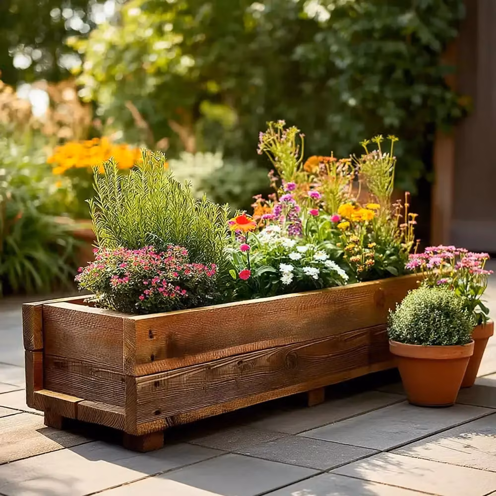 Access Garden Products Brown Pine Wooden Window Box Planter – 5