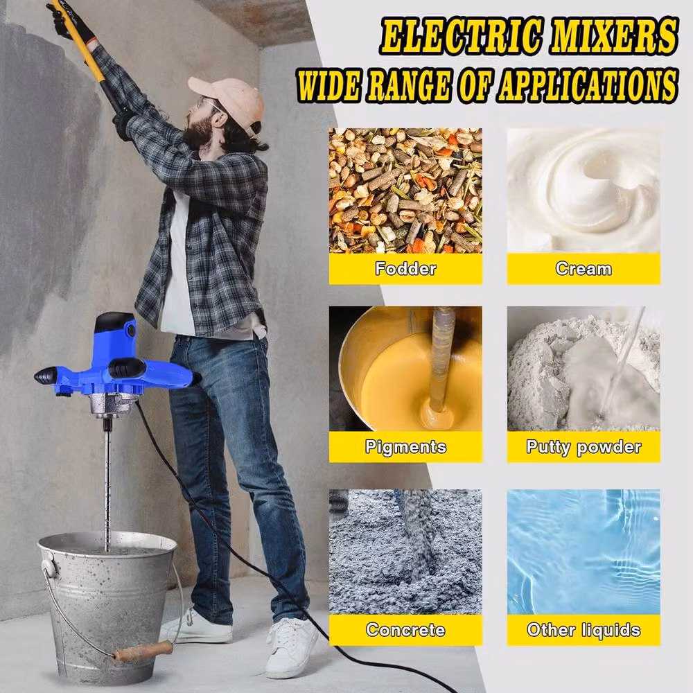 NESTLUNE 3000W Electric Plaster Mixer Cement Mortar Stirrer Paddle, Blue, W: 52 cm – 3