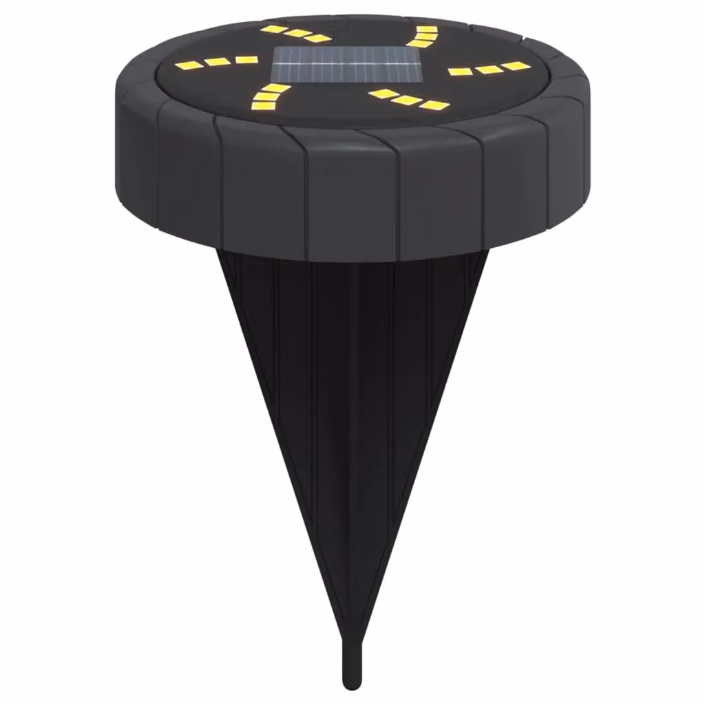 Berkfield Home Solar Ground Lights with Ground Spikes, 4 Pack, Warm White, Black – 3