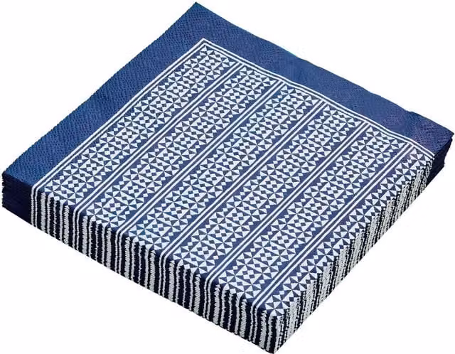 Bedeck of Belfast Morsan Geo Paper Napkins, Midnight Navy Blue