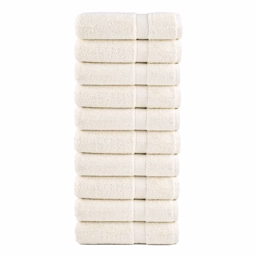 Berkfield Home SOLUND Premium Cotton Terry Shower Towels, 10 Pack, Beige, W: 70 cm, L: 140 cm, 600 gsm – 2