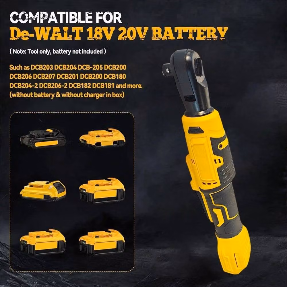 NESTLUNE Cordless Ratchet Wrench for DeWalt 18V 20V Battery, Yellow – 2