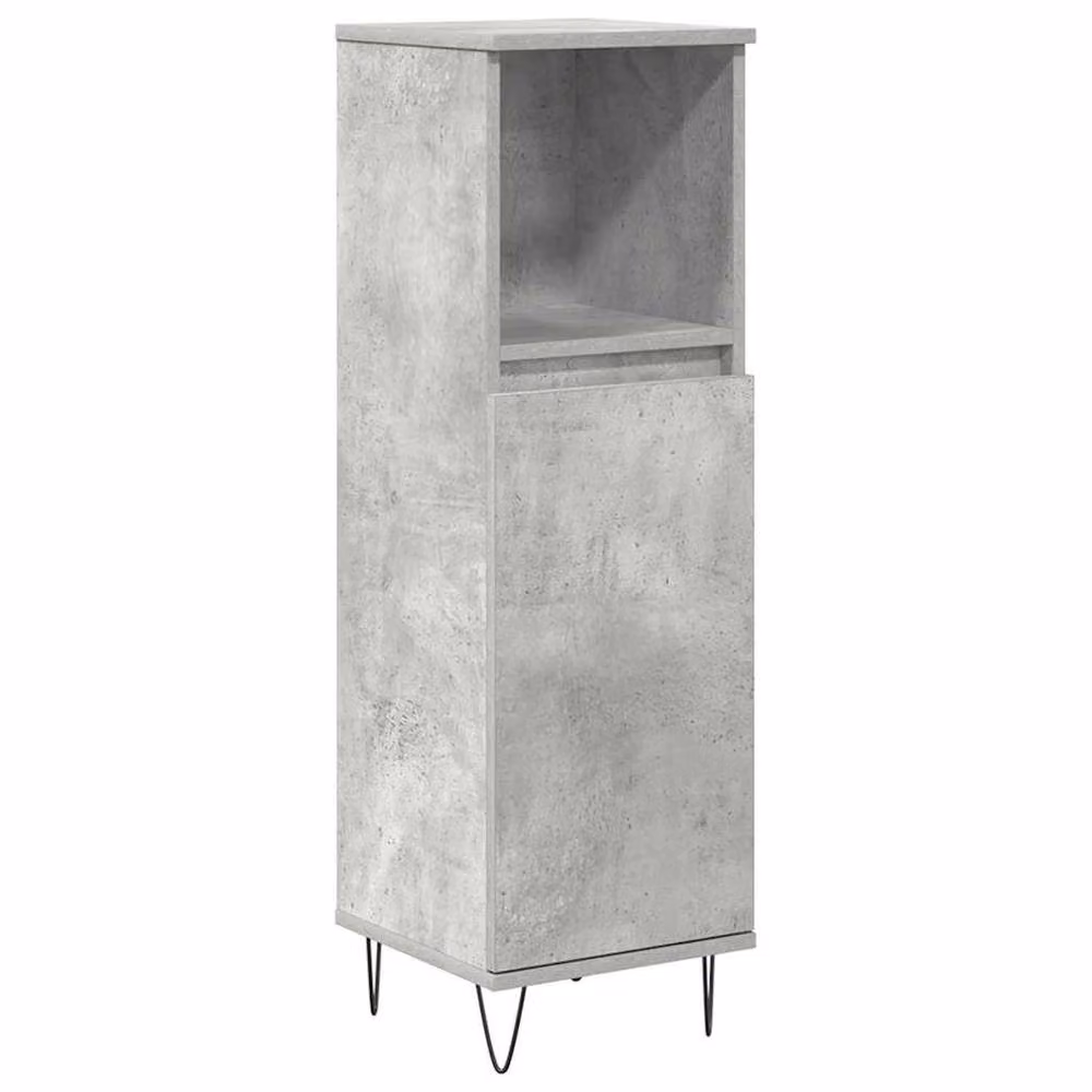 Berkfield Home 3 Piece Bathroom Furniture Set in Matt Concrete Grey featuring Vanity Unit, Tall Cabinet and Wall Cabinet – 2