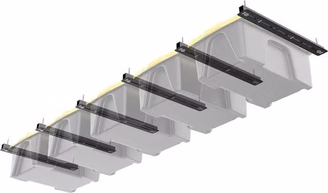 Gr8 Home 6 Piece Black Overhead Storage Bin Rack Ceiling Organiser Brackets