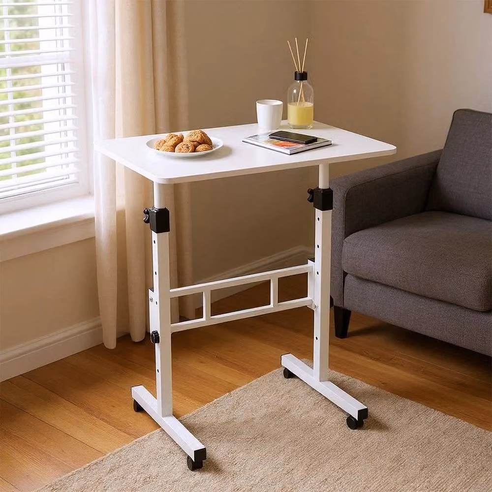 FLAVORA White Height Adjustable Standing Laptop Computer Desk W: 100 cm, D: 60 cm – 4