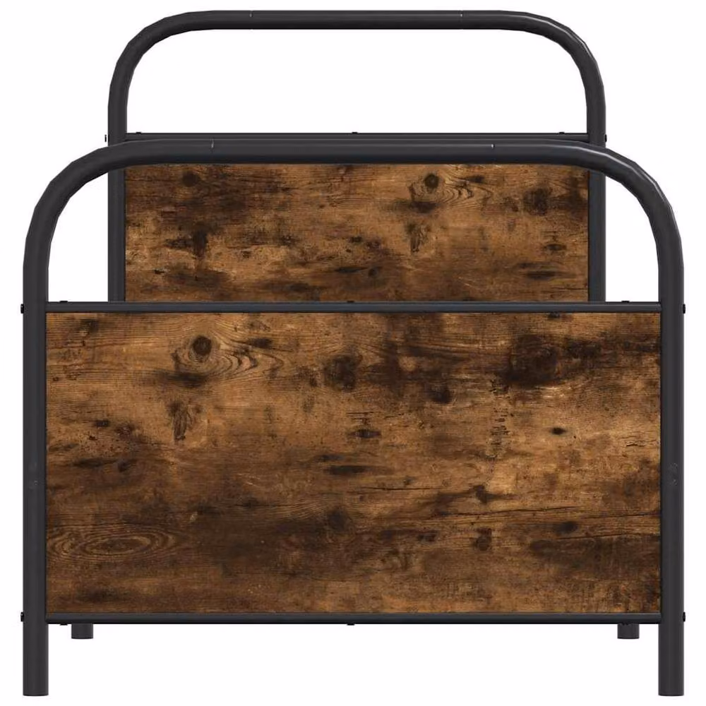 Berkfield Home Elegant Bed Frame in Smoked Oak Brown, W/D/H: 80 x 200 cm – 4