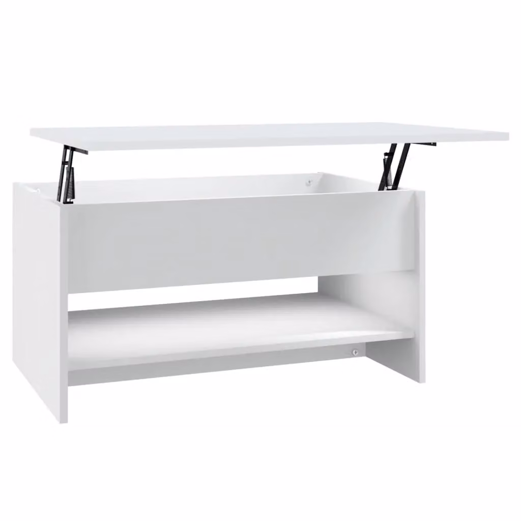 Berkfield Home Modern White Rectangular Coffee Table with Lift Mechanism, W/D/H: 80 x 50 x 40 cm – 2