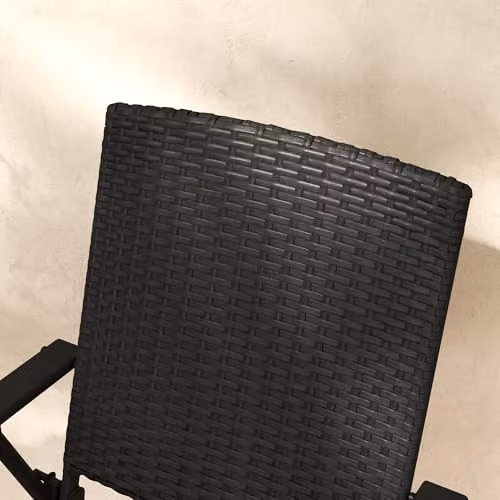Outsunny Set of 2 Black PE Rattan Folding Garden Chairs with Armrests – 8