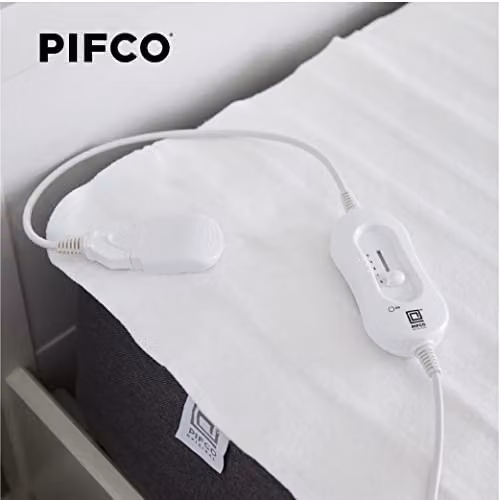 PIFCO White Fleece Heated Single Electric Blanket with 3 Heat Settings, W: 70 cm, L: 150 cm – 3