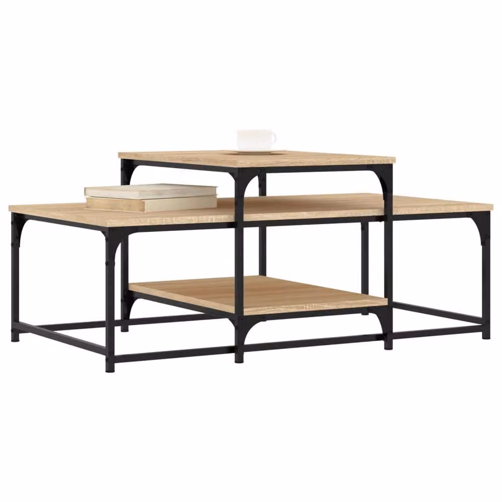 Berkfield Home Sonoma Oak Coffee Table in Beige, W/D/H: 102 x 60 x 45 cm – 3