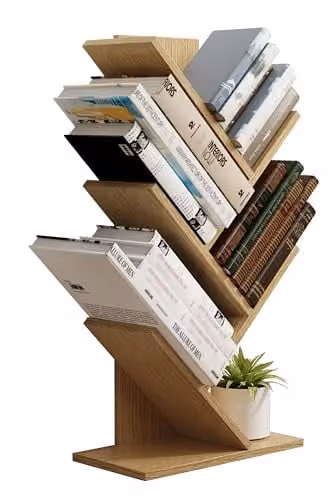 VCM Nulis L Wooden Storage Stand and Bookshelf in Honey Oak – 1