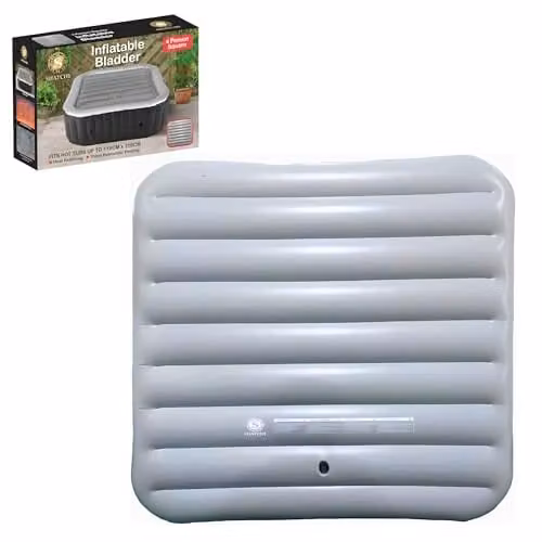Shatchi Inflatable Thermal Square Hot Tub Cover in Grey, W/D: 110 x 110 cm – 1