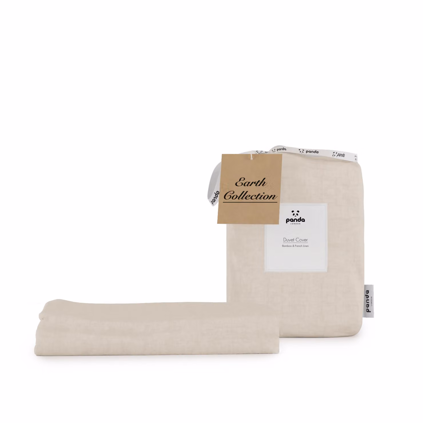 Panda London Bamboo and French Linen Duvet Cover in Beige, Double – 2