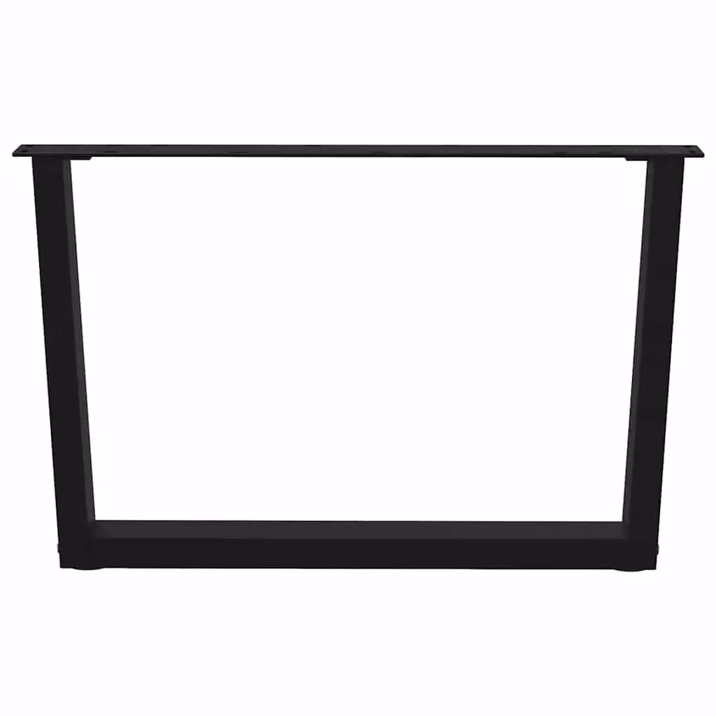 Berkfield Home V-Shape Dining Table Legs, 2 Pieces, Black Matt Steel, H: 70 cm, W: 42-43.3 cm – 2