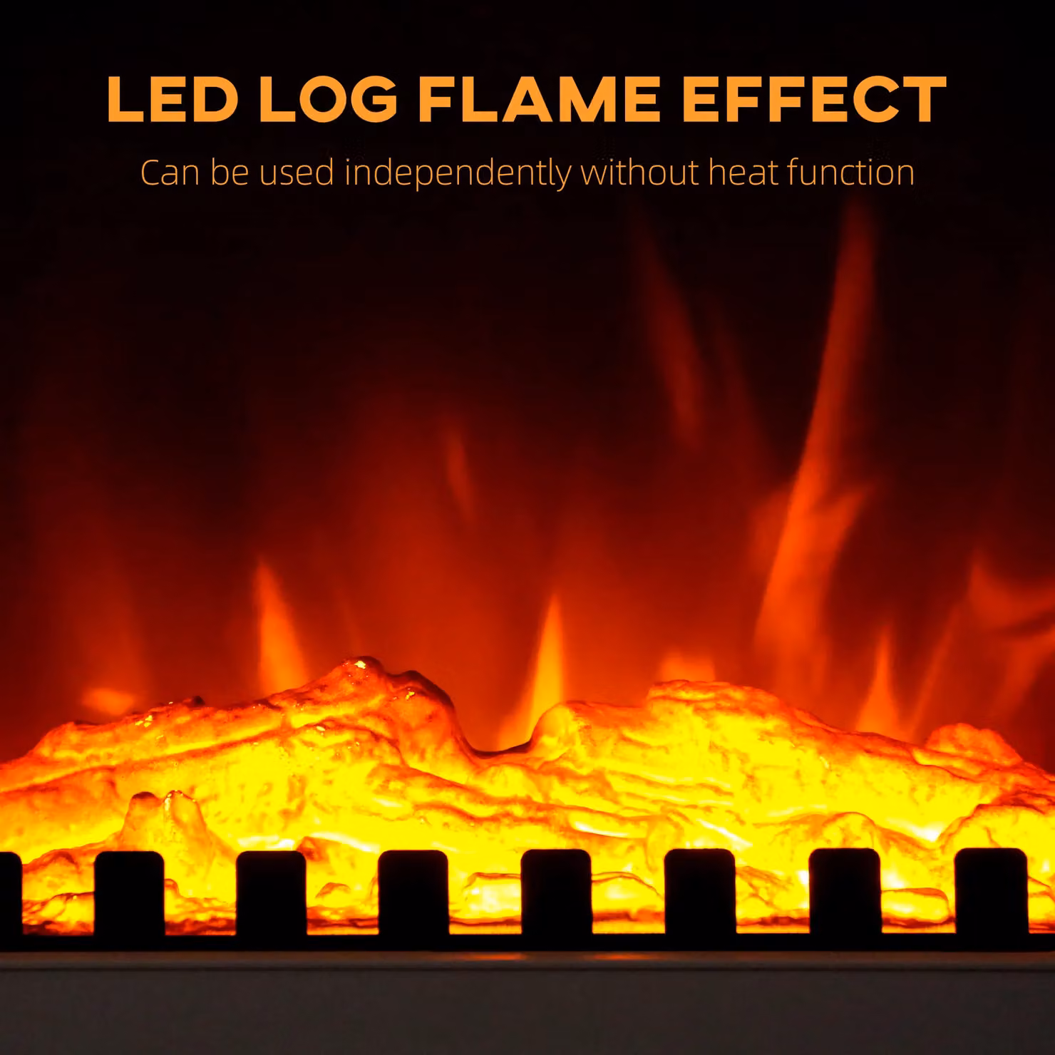 HOMCOM Electric Log Burner with LED Flame Effect in White, 2000W – 3