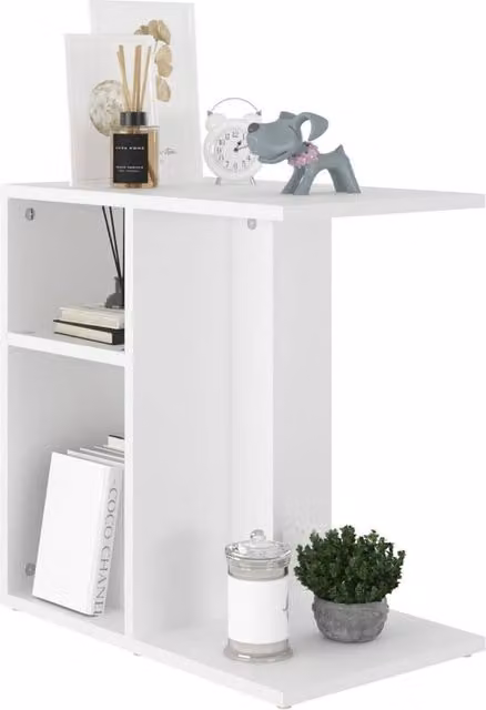 Berkfield Home White Side Table in Engineered Wood W/D/H: 50 x 30 x 50 cm – 1