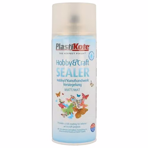 PlastiKote Hobby and Craft Quick Drying Solvent Based Sealer Aerosol Can, Clear, W/D/H: 6.8 x 6.8 x 20 cm