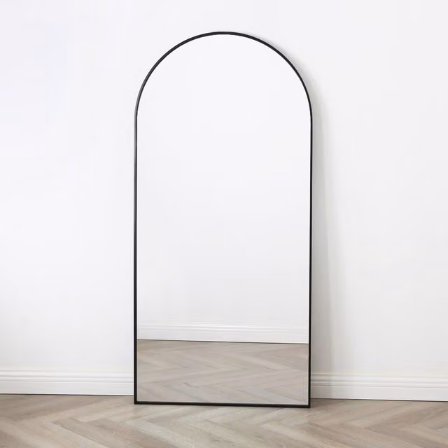 Anax Full Length Arch Wall Mirror by Home Garden Direct, Black, H 170 cm x W 80 cm
