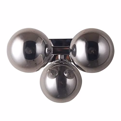Netlighting Marbelio Modern 3 Light Wall Lamp with Grey Glass Spheres and G9 Base – 1