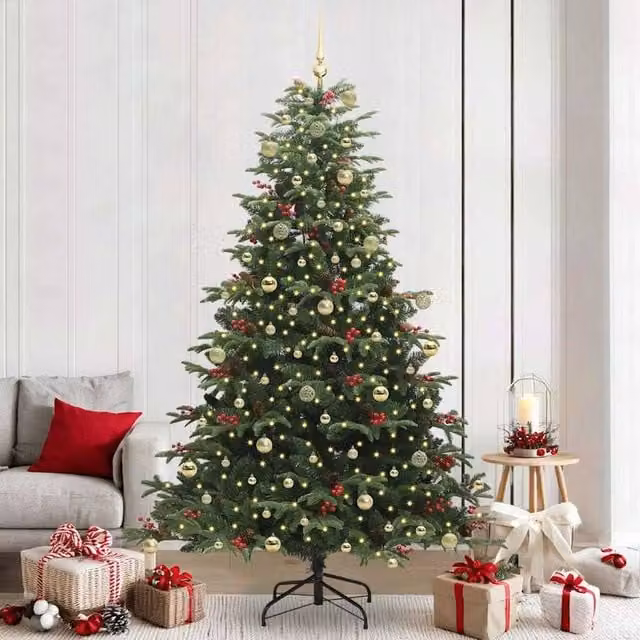 Berkfield Home Artificial Christmas Tree with 300 LEDs in Green, Height: 240 cm