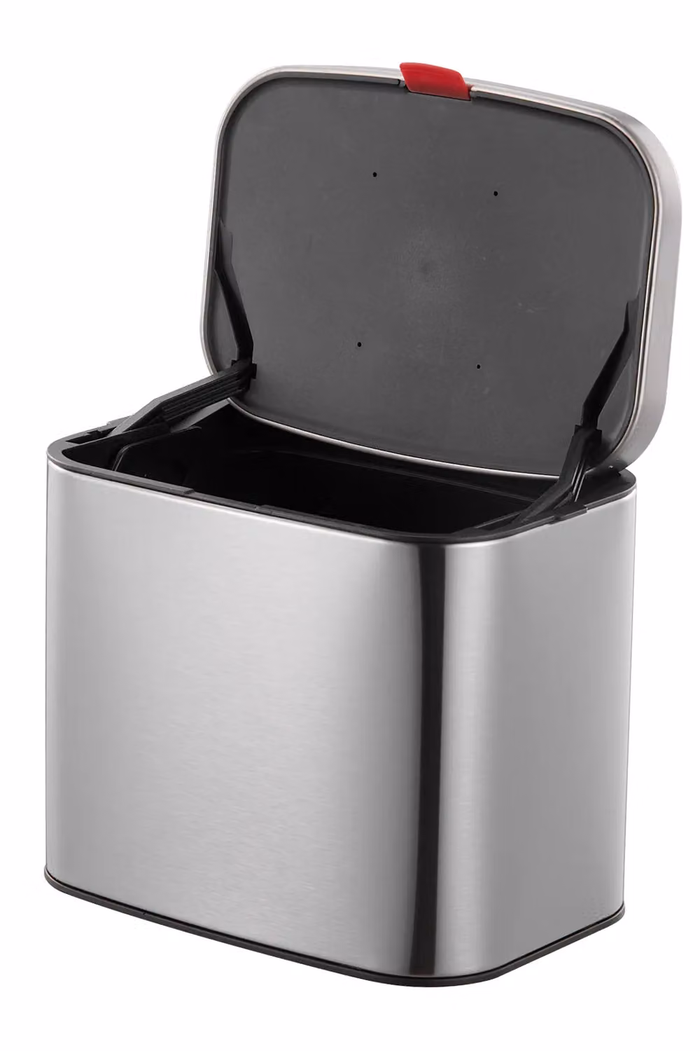 Living and Home 4L Stainless Steel Hanging Kitchen Dustbin with Flip Lid and Odour Filter in Silver – 3