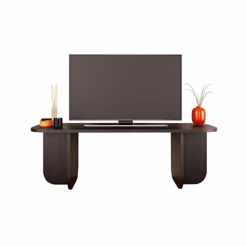 Bimossa Modern Wooden TV Stand with Internal Shelves, W: 100 cm, D: 40 cm, H: 42 cm