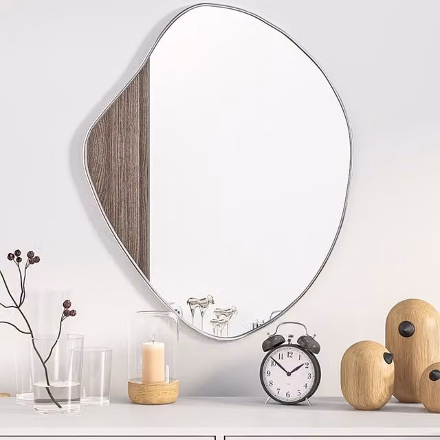 Berkfield Home Minimalist Rectangular Wall Mirror in Silver, W: 60 cm, H: 50 cm