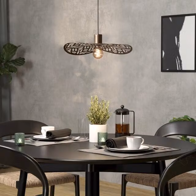 Eglo Swaby Rustic Metal Pendant Light in Bronze