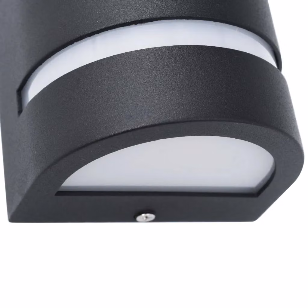 Berkfield Home Set of 2 Black Modern Outdoor Wall Lights with Downlighting and IP44 Rating – 4