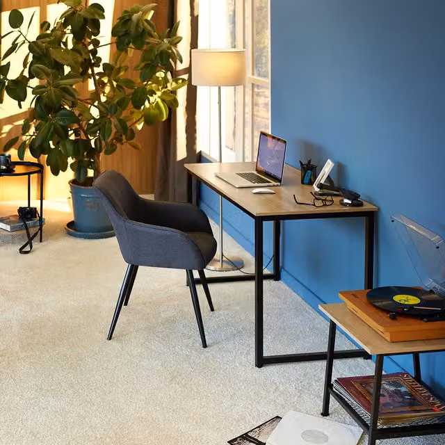 Tectake Flint Industrial Writing Desk in Oak Sonoma and Black