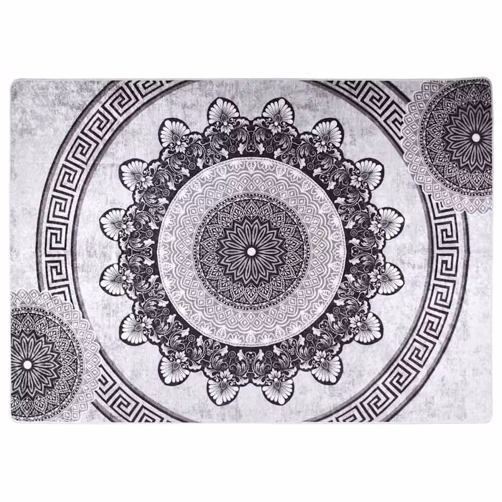 Berkfield Home Washable Boho Multicolour Anti Slip Round Rug, Diameter: 100 cm – 2