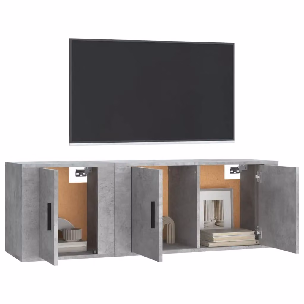 Berkfield Home 2 Piece TV Cabinet Set in Concrete Grey Matt Engineered Wood – 3