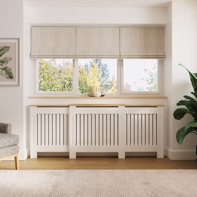 GFW Longslow Adjustable Radiator Cover in Matt White