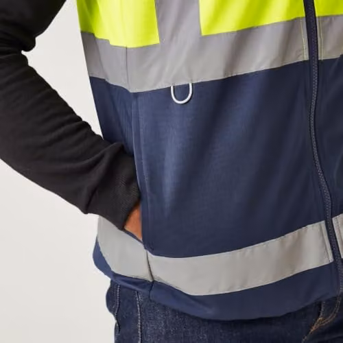 Regatta Men's Hi-Vis Class 1 Full Zip Polyester Vest in Yellow and Blue, Size: XXL – 3