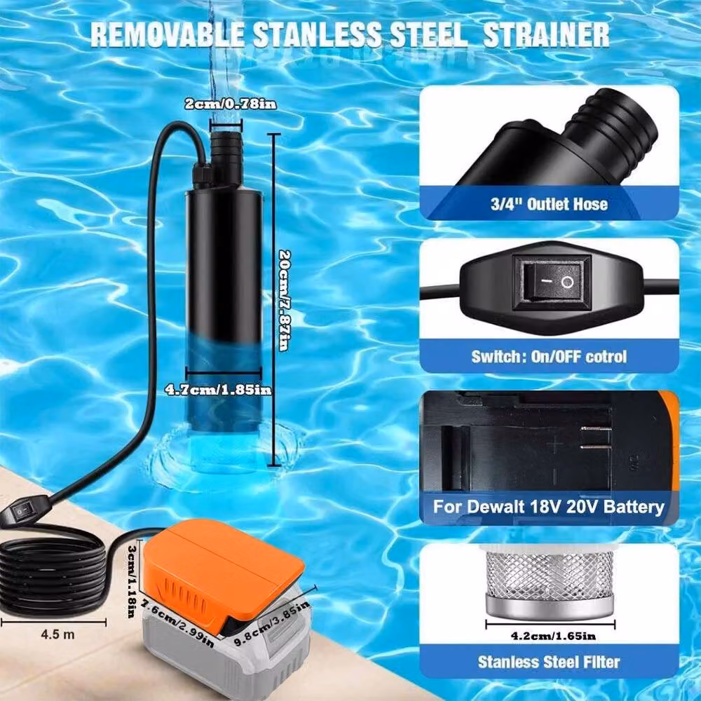 SPETLEK 120W Cordless Utility Sump Pump for Oil and Water, Black – 2