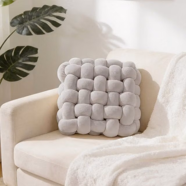 Livingandhome Soft Woven Grey Seat Cushion with Foam and Polyester Filling