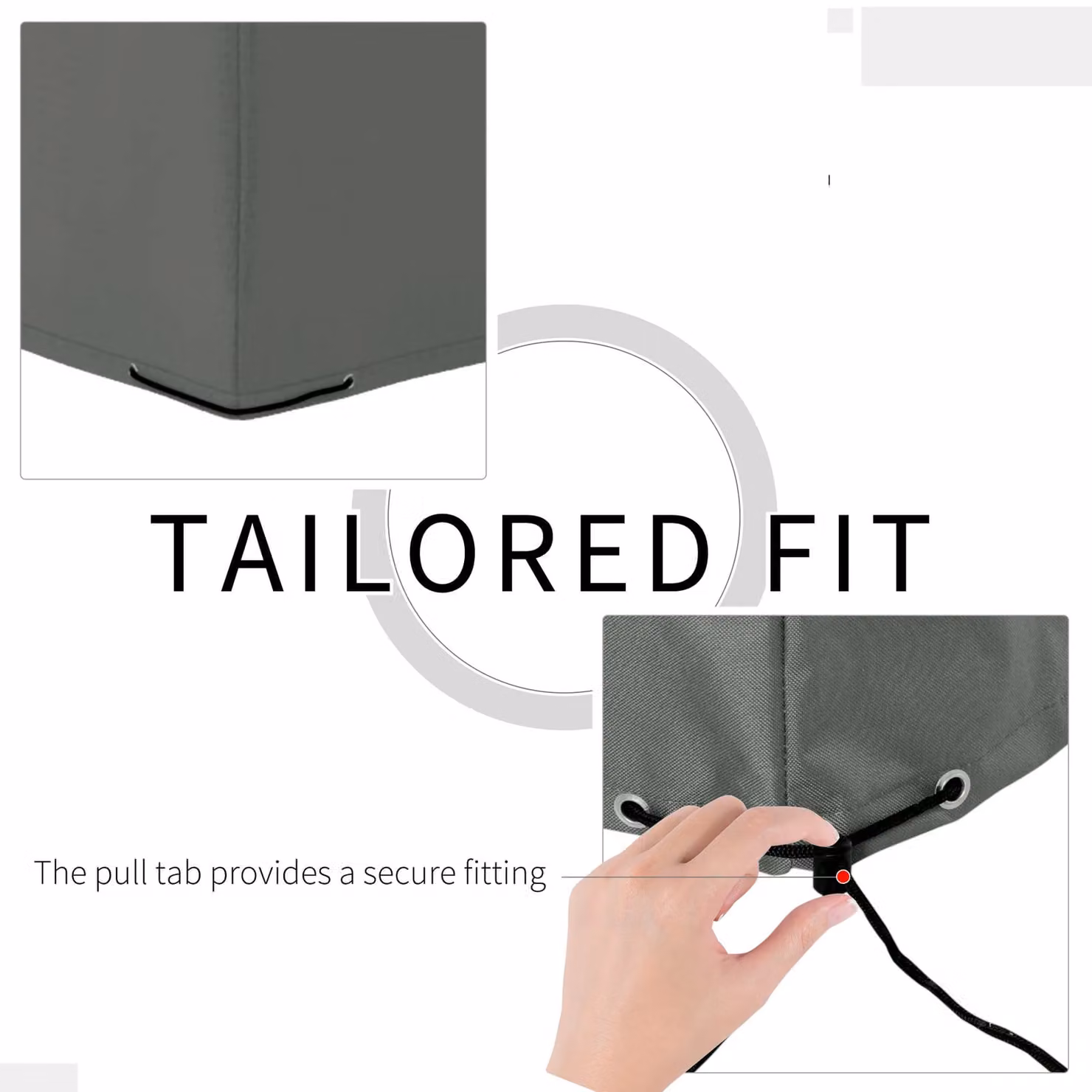Outsunny Grey Water Repellent Outdoor Furniture Protective Cover, W: 275 cm x D: 205 cm – 4