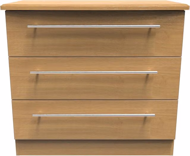 Sherwood Modern Oak 3 Drawer Chest in Brown