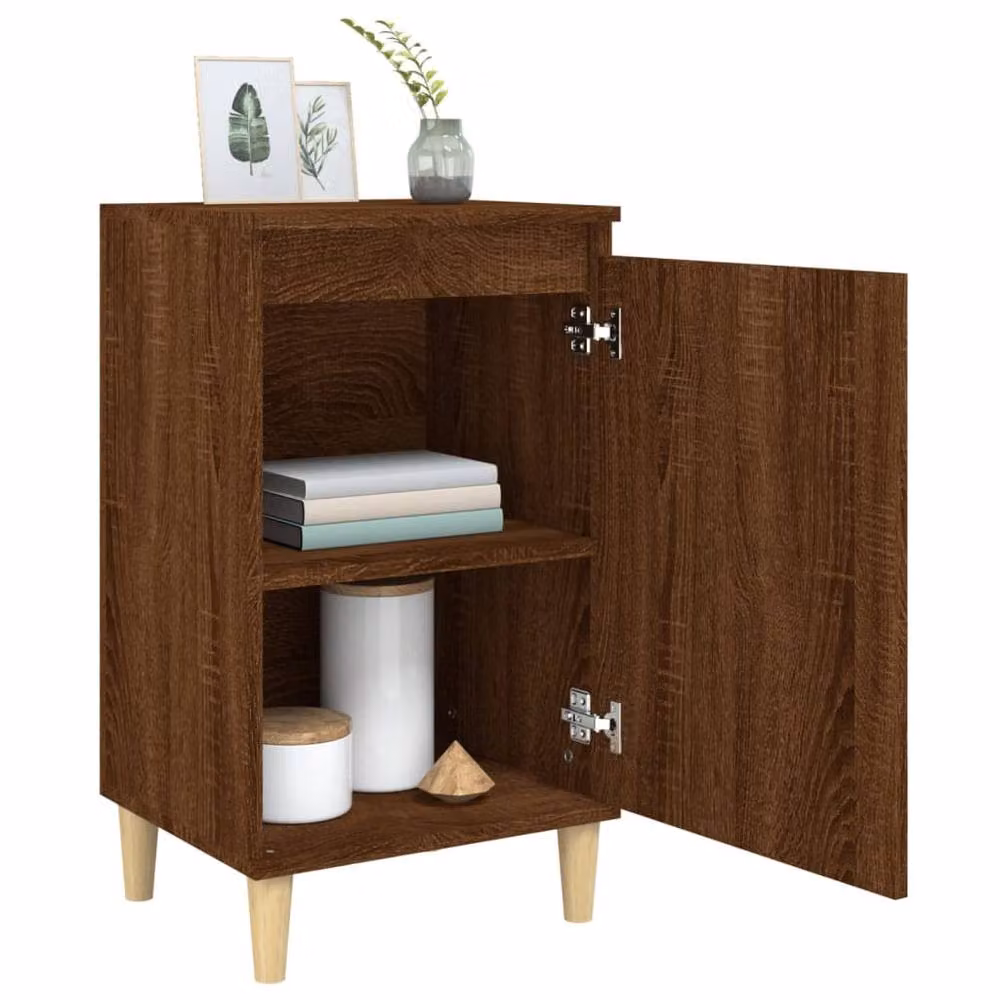 Berkfield Home Set of 2 Brown Oak Bedside Cabinets, W/D/H: 40 x 35 x 70 cm – 3